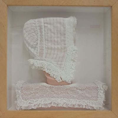 19th century lace bonnet belonging to Katie Doherty (b1842) from Carrick, Co. Donegal. Kindly donated by a great granddaughter of Katie here to the museum, it had been previously mounted in a wooden case for a family reunion and this has helped it stay in immaculate condition since. Lacemaking was a wonderful skill practiced by women all around the country who learned it from early years in school after it become increasingly popular in the 18th century. (DCM.2026.003) 