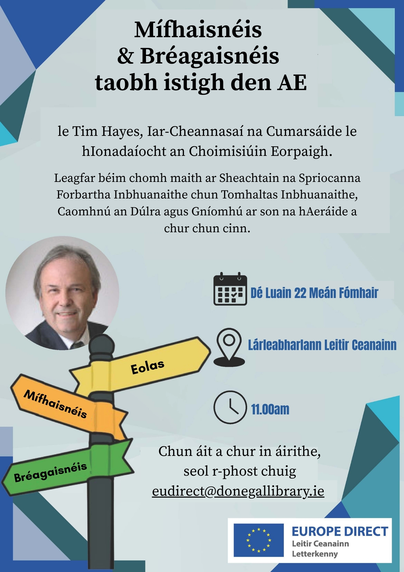 Tim Hayes le cuairt a thabhairt ar an Lárleabharlann