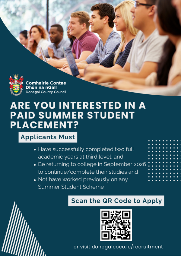 Donegal County Council’s Summer Student Placement Scheme 2026 – Now Open