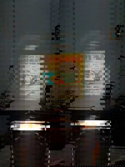 Magic Lanterns were also used to project advertisements. Here we have one from Mc Causland's in Milford advertising the sale of Meccano (1940s).